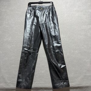 St John Collection Leather Pants Women’s Size 10 Gray Lined Pockets Inseam 30 in